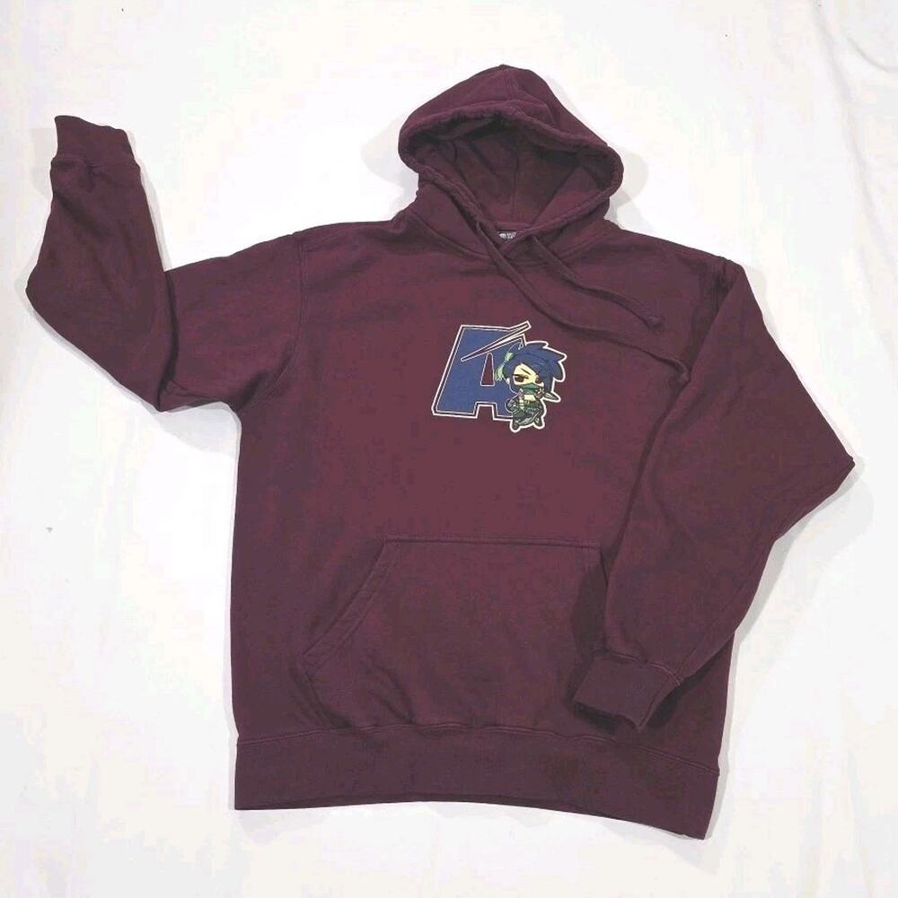 Riot Games Akali Ionia Maroon Hoodie Men's Medium Double-sided